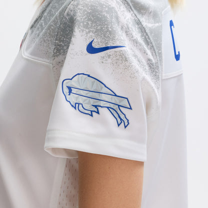 Women's Buffalo Bills Keon Coleman Nike White 2025 Rivalries Collection Game Jersey