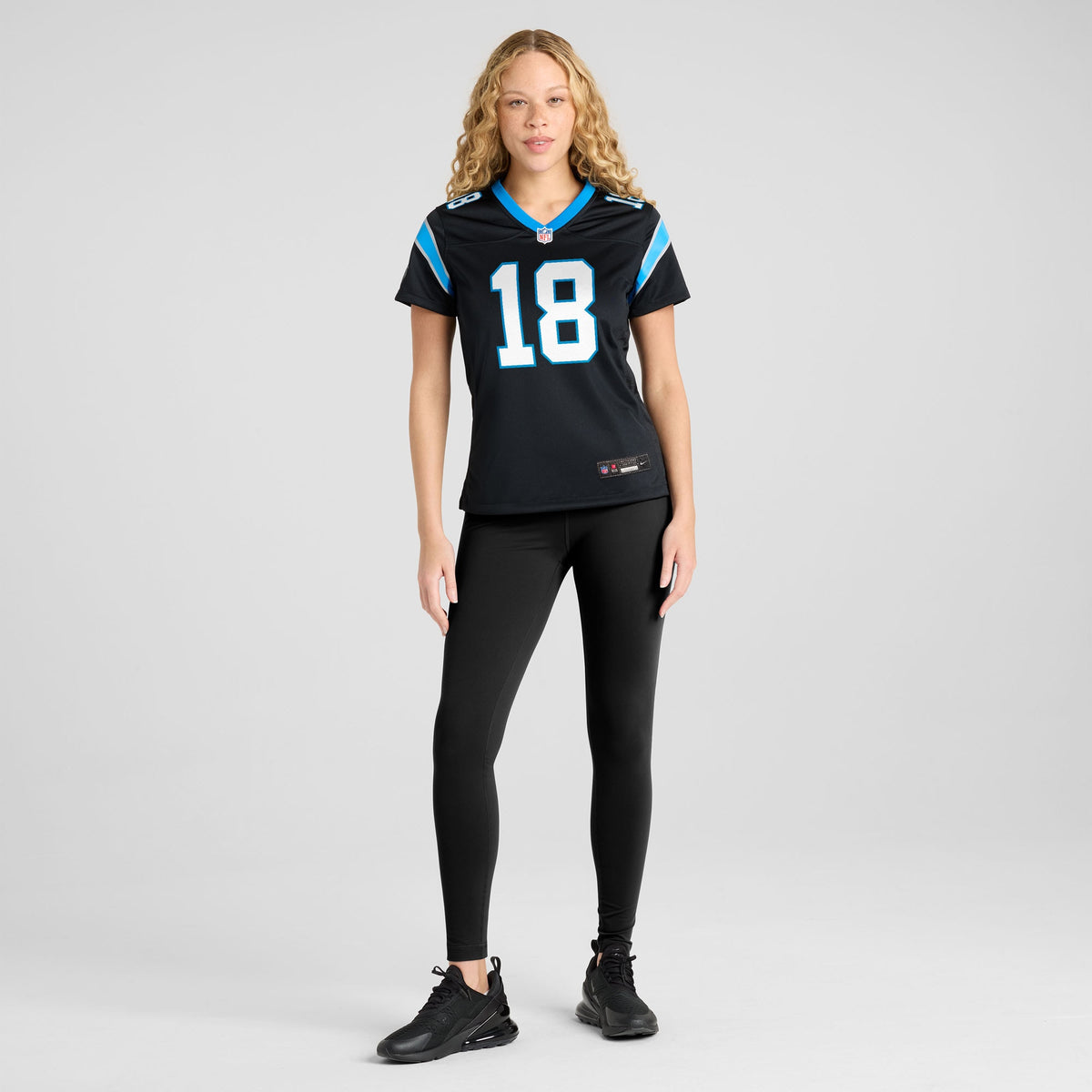 Women's Carolina Panthers Jalen Coker Nike Black Team Game Jersey