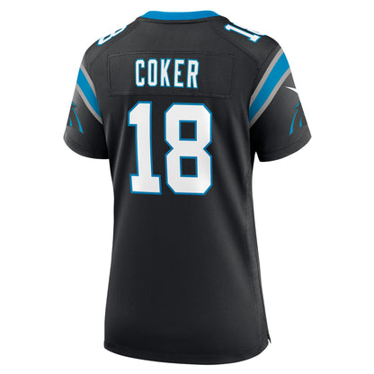 Women's Carolina Panthers Jalen Coker Nike Black Team Game Jersey
