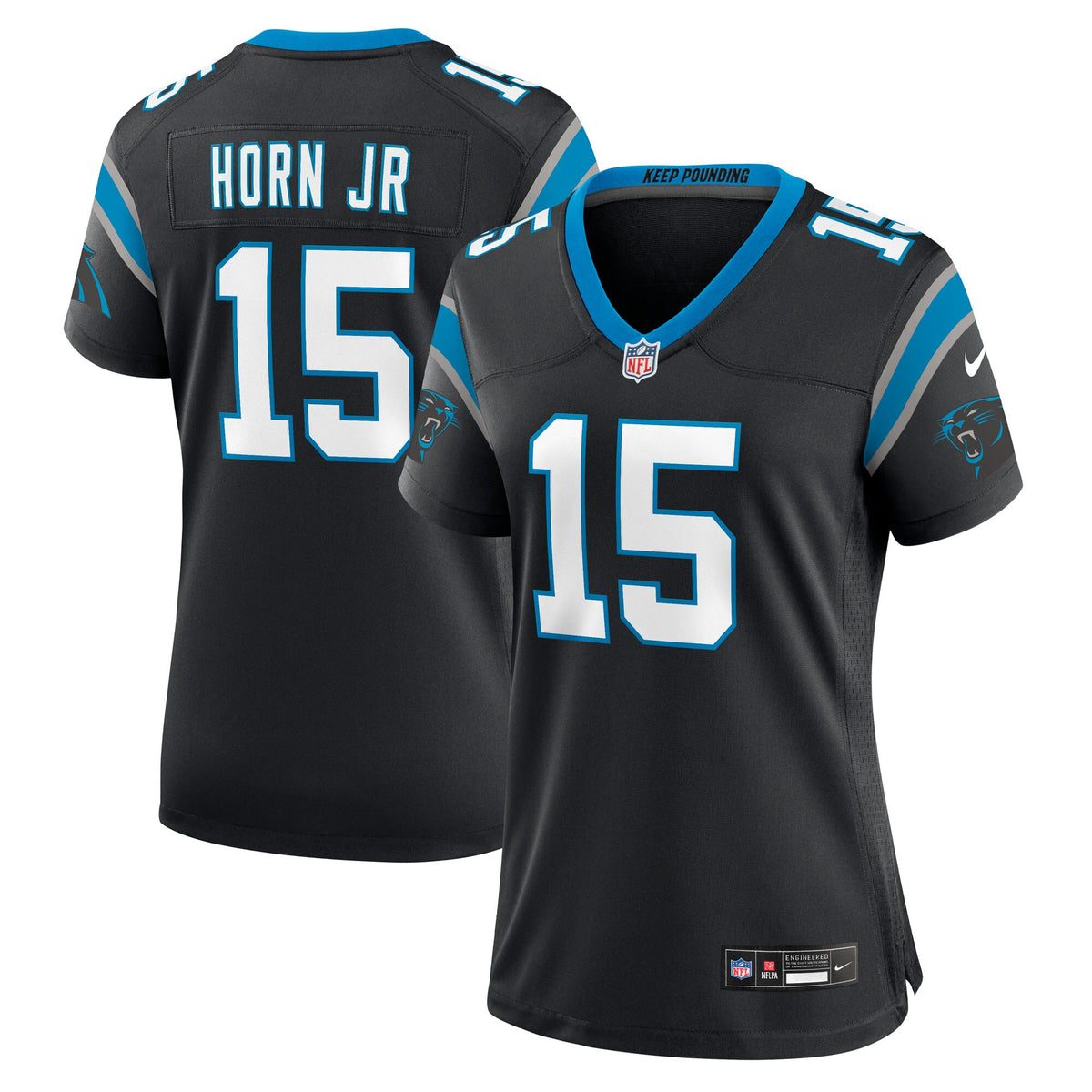 Women's Carolina Panthers Jimmy Horn Jr Nike Black Team Game Jersey