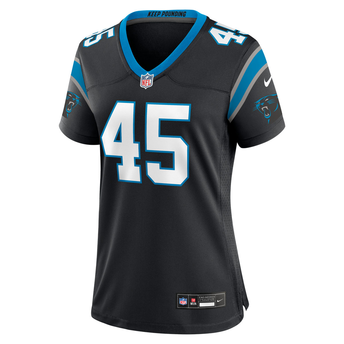 Women's Carolina Panthers Maema Njongmeta Nike Black Team Game Jersey