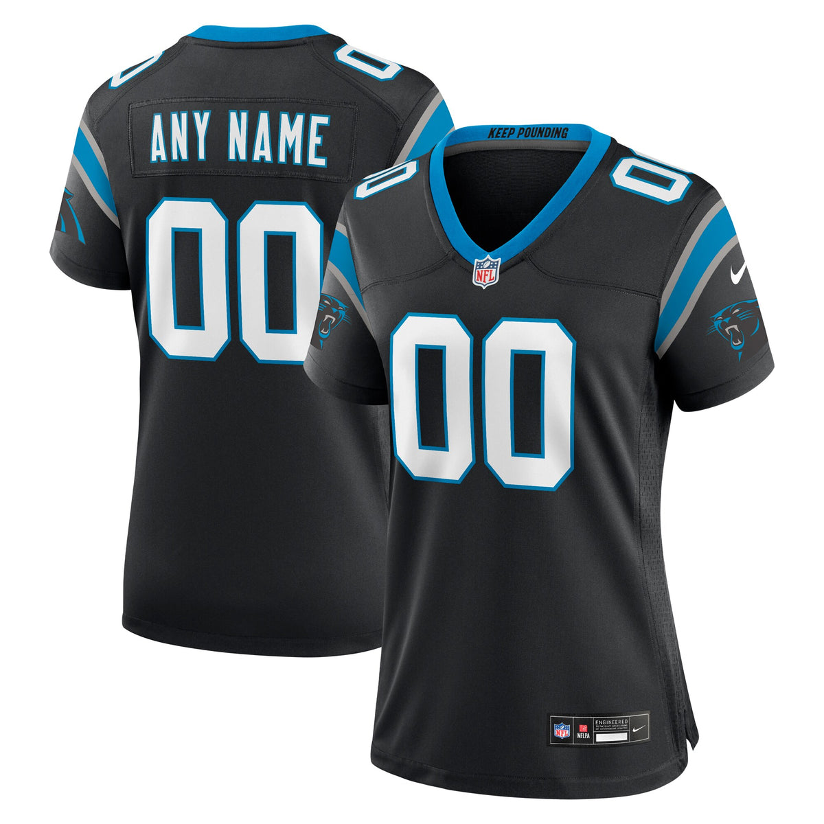 Women's Carolina Panthers Nike Black Custom Game Jersey
