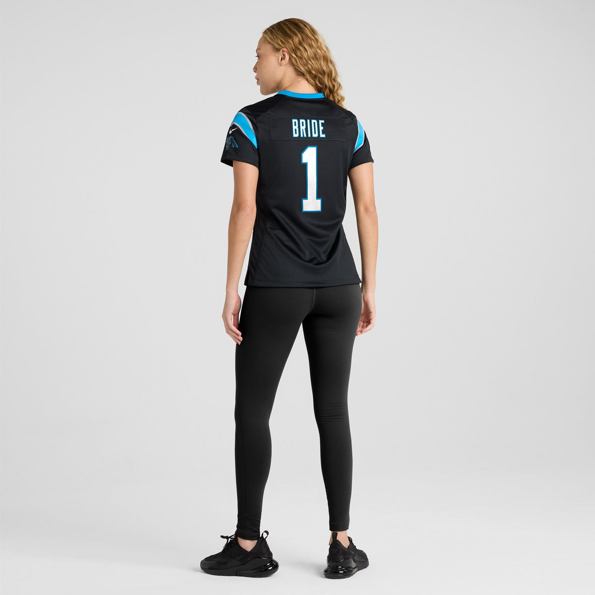 Women's Carolina Panthers Number 1 Bride Nike Black Game Jersey
