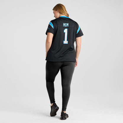Women's Carolina Panthers Number 1 Mom Nike Black Game Jersey