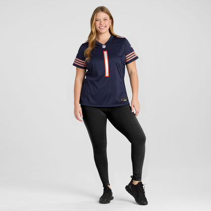 Women's Chicago Bears Number 1 Bride Nike Navy Game Jersey