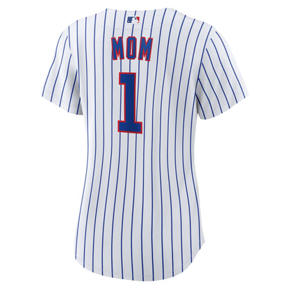 Women's Chicago Cubs Nike White #1 Mom Home Replica Jersey