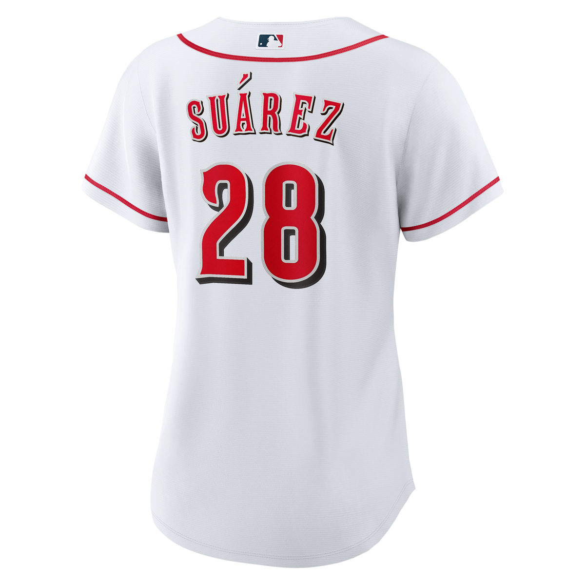 Women's Cincinnati Reds Eugenio Suí¡rez Nike White Home Replica Jersey