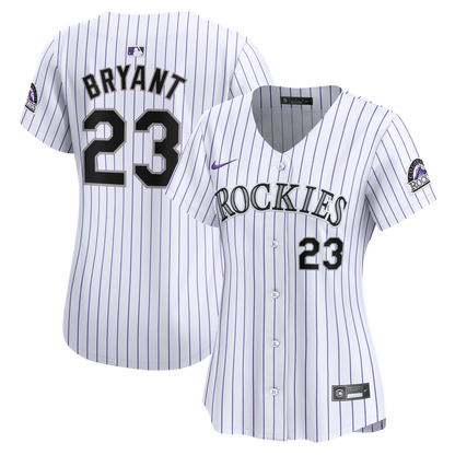 Women's Colorado Rockies Kris Bryant Nike White Home Limited Player Jersey