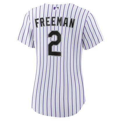 Women's Colorado Rockies Tyler Freeman Nike White Home Replica Jersey