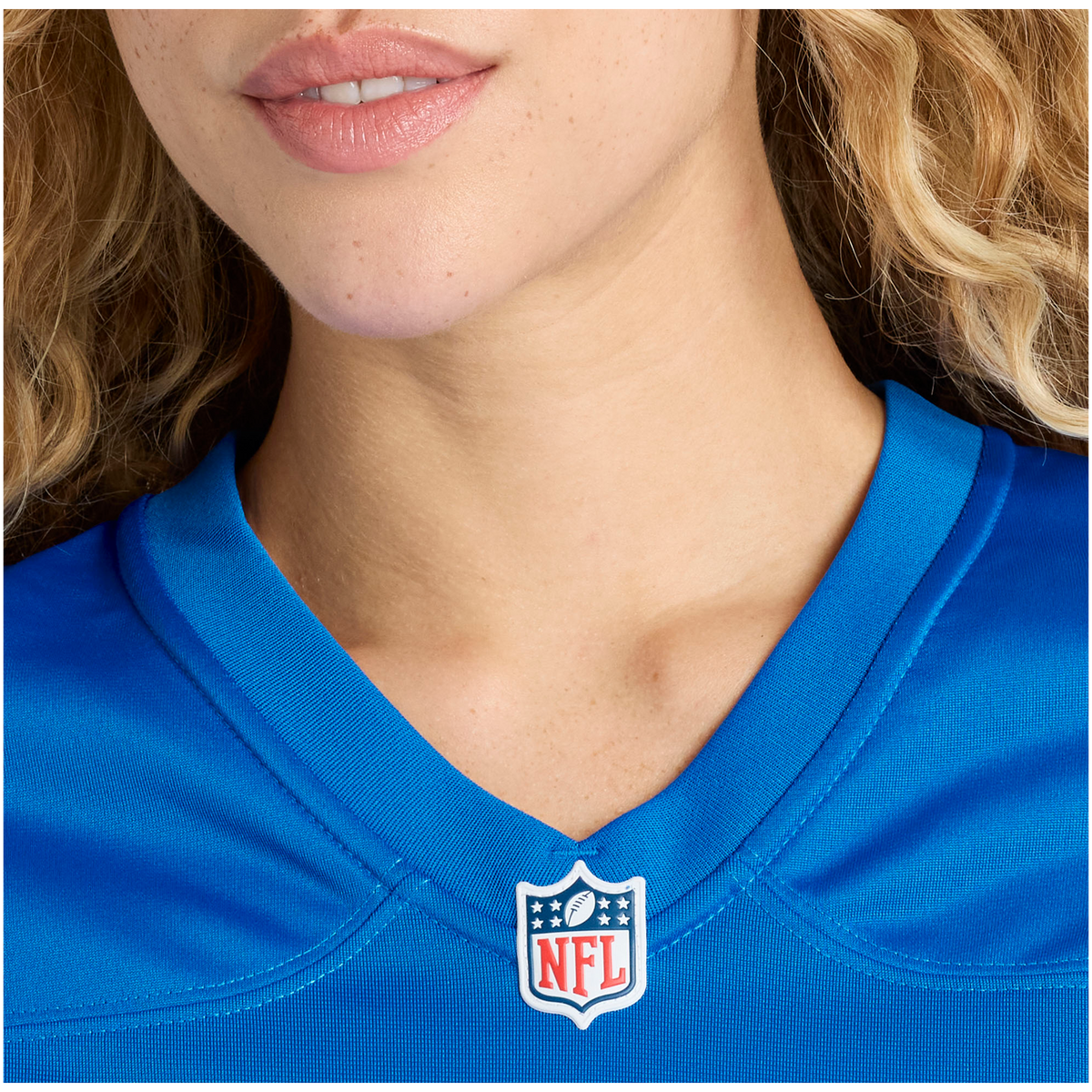 Women's Detroit Lions Calvin Johnson Nike Blue Team Retired Game Jersey