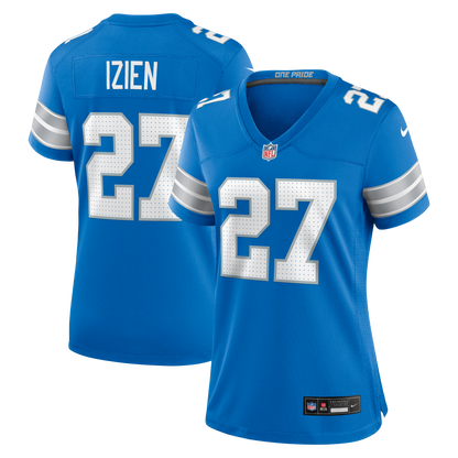 Women's Detroit Lions Christian Izien Nike Blue Team Game Jersey