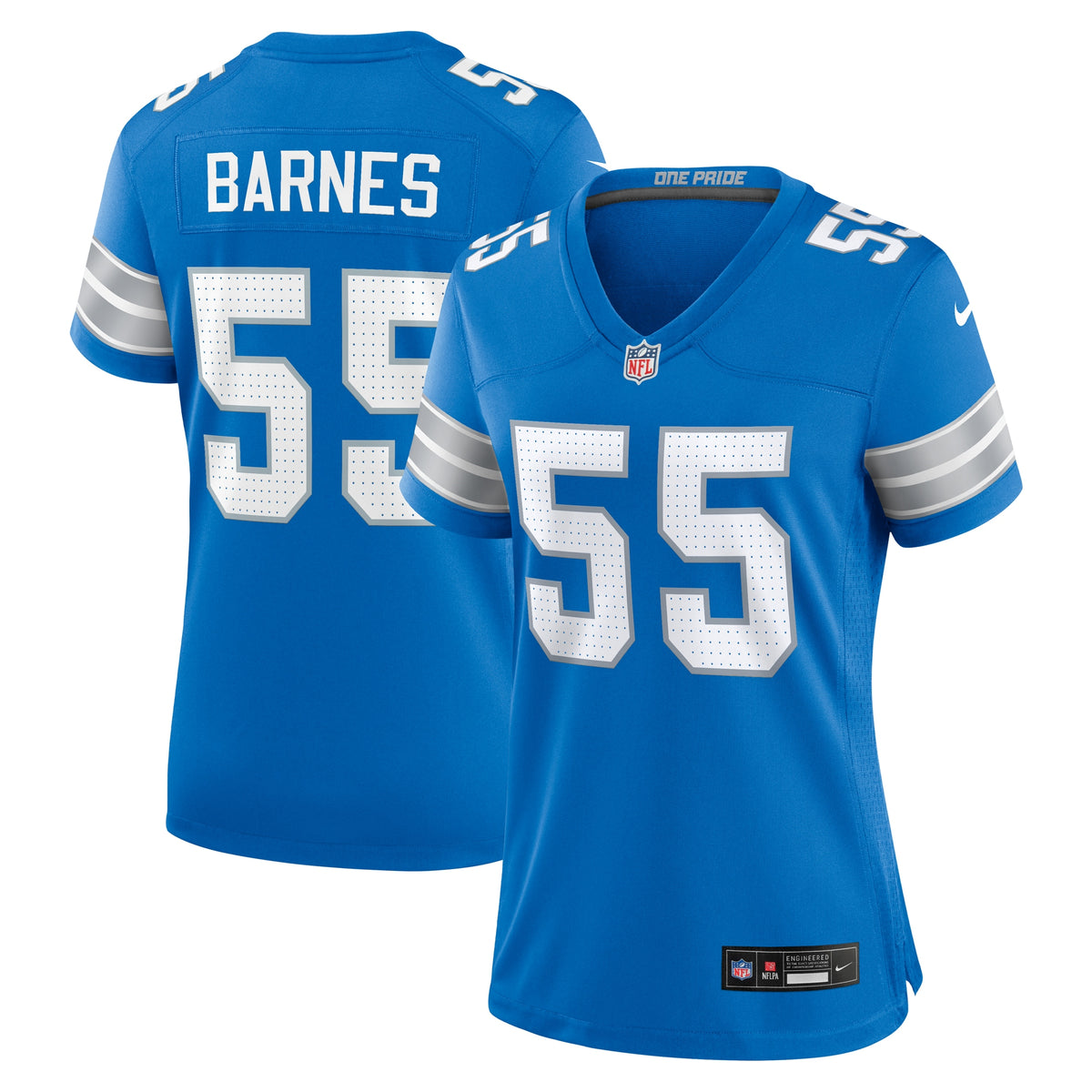 Women's Detroit Lions Derrick Barnes Nike Blue Team Game Jersey