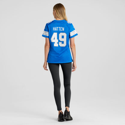 Women's Detroit Lions Hogan Hatten Nike Blue Game Jersey