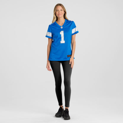 Women's Detroit Lions Number 1 Bride Nike Blue Game Jersey