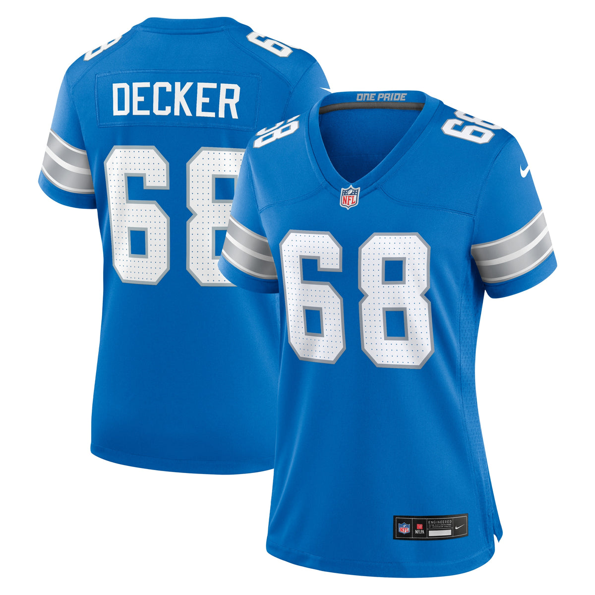 Women's Detroit Lions Taylor Decker Nike Blue Team Game Jersey