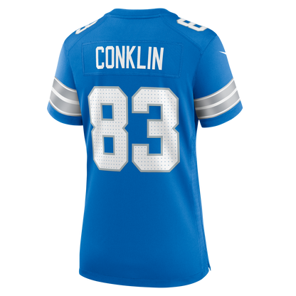Women's Detroit Lions Tyler Conklin Nike Blue Team Game Jersey