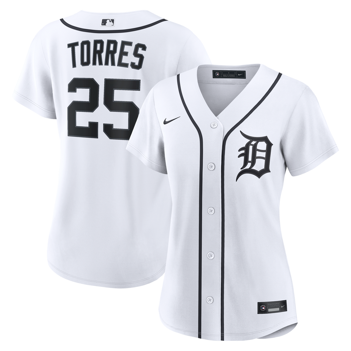 Women's Detroit Tigers Gleyber Torres Nike White Home Replica Jersey