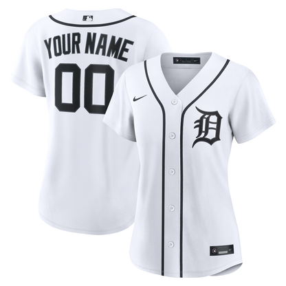 Women's Detroit Tigers Nike White Home Replica Custom Jersey