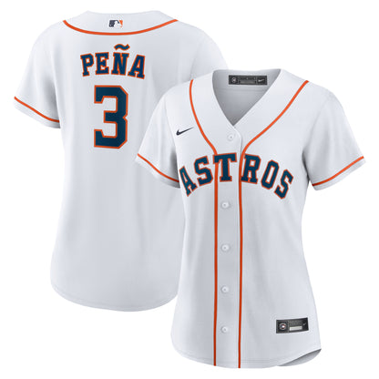 Women's Houston Astros Jeremy Peí±a Nike White Home Replica Jersey