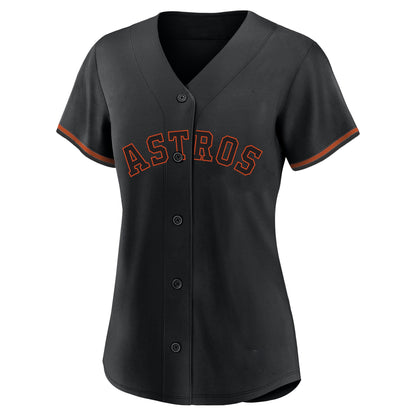 Women's Houston Astros Jose Altuve Profile Black Plus Size Player Name & Number Fashion Jersey