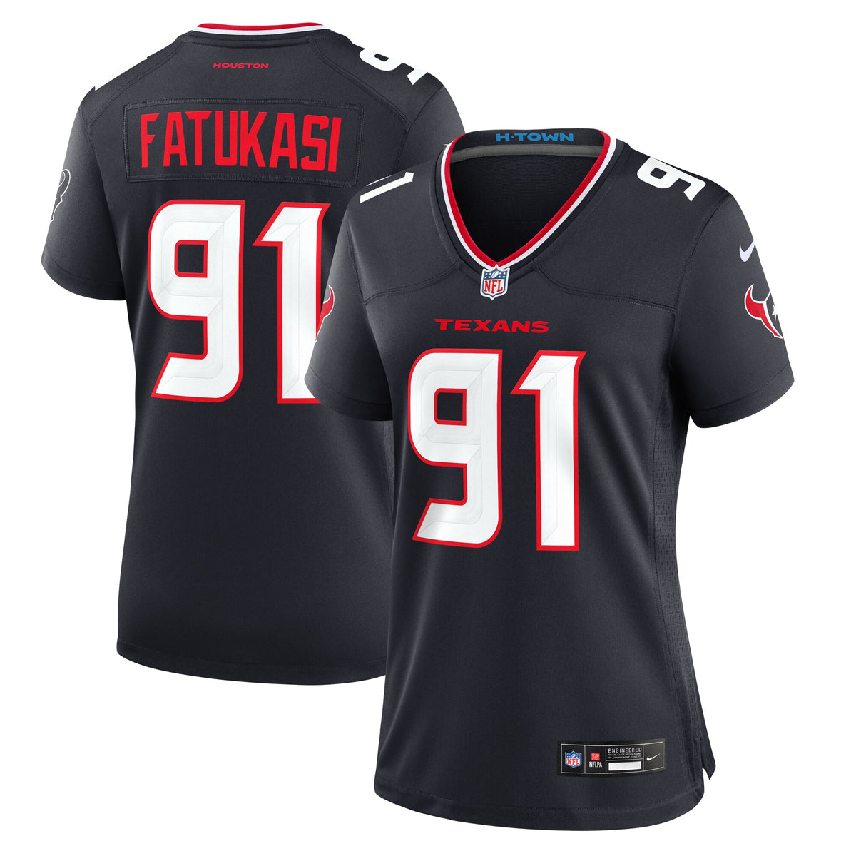 Women's Houston Texans Folorunso Fatukasi Nike Navy Team Game Jersey