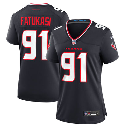 Women's Houston Texans Folorunso Fatukasi Nike Navy Team Game Jersey