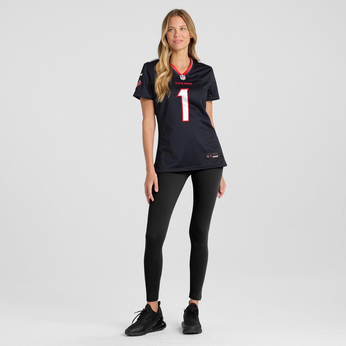 Women's Houston Texans Nike Navy #1 Mom Game Jersey