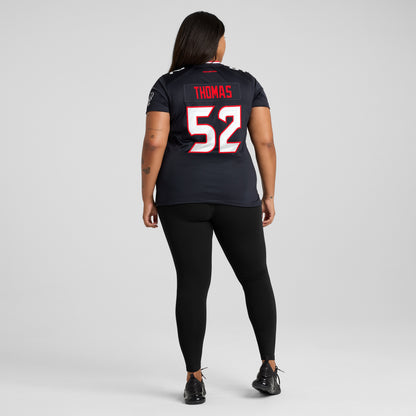 Women's Houston Texans Xavier Thomas Nike Navy Team Game Jersey