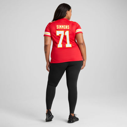 Women's Kansas City Chiefs Josh Simmons Nike Red Team Game Jersey