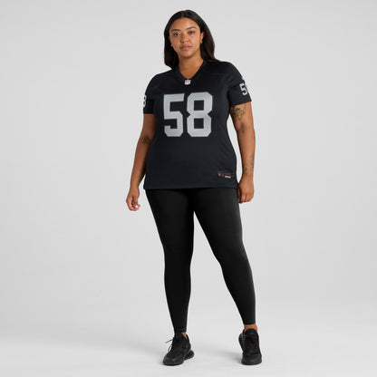 Women's Las Vegas Raiders Jackson Powers-Johnson Nike Black Game Jersey