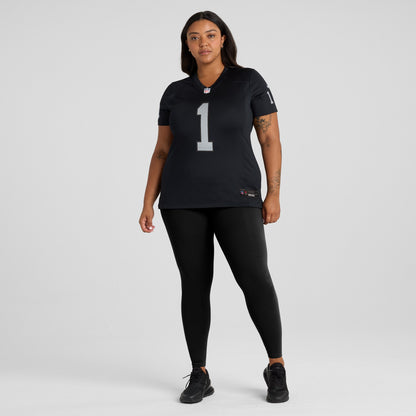 Women's Las Vegas Raiders Number 1 Bride Nike Black Game Jersey