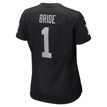 Women's Las Vegas Raiders Number 1 Bride Nike Black Game Jersey