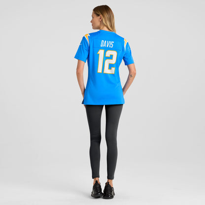 Women's Los Angeles Chargers Derius Davis Nike Powder Blue Team Game Jersey