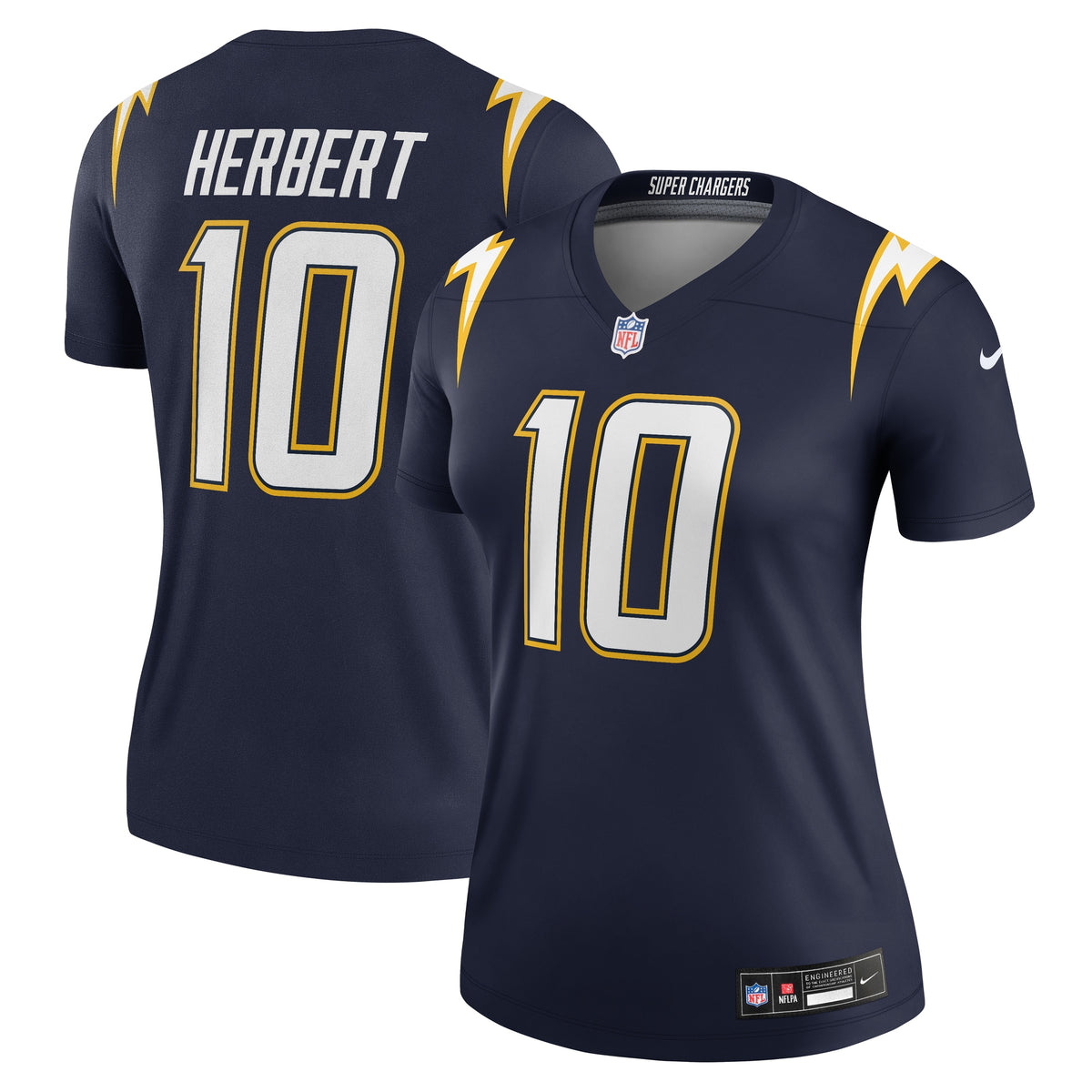 Women's Los Angeles Chargers Justin Herbert Nike Navy Alternate Super Chargers Legend Player Performance Top