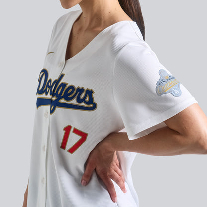 Women's Los Angeles Dodgers Shohei Ohtani Nike White 2026 Gold Collection Stadium Jersey