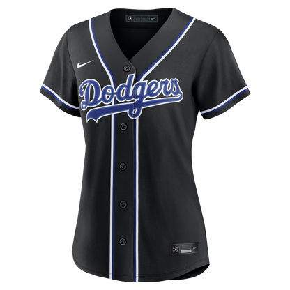 Women's Los Angeles Dodgers Teoscar Herní¡ndez Nike Fashion Black Out Replica Jersey