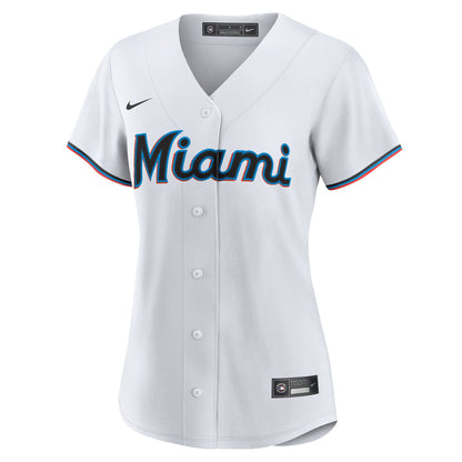 Women's Miami Marlins Eury Perez Nike White Home Replica Jersey