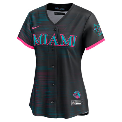 Women's Miami Marlins Nike Black 2025 City Connect Limited Jersey