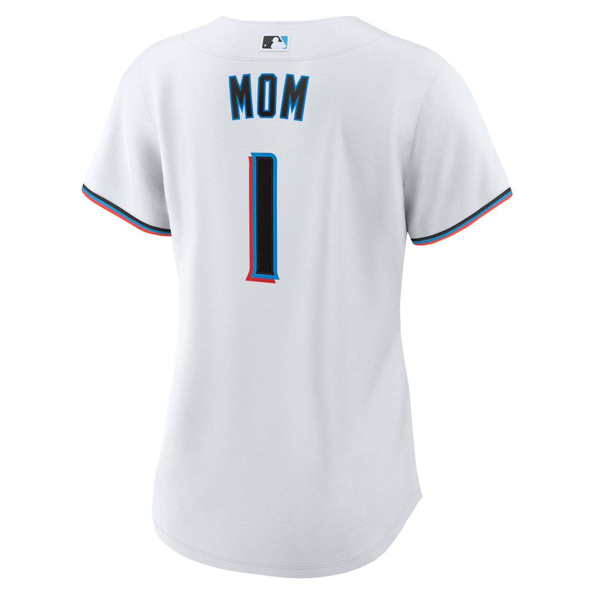 Women's Miami Marlins Nike White #1 Mom Home Replica Jersey