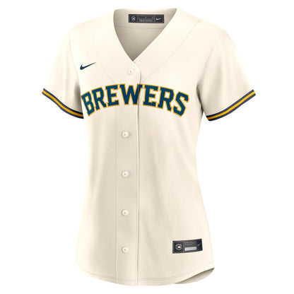 Women's Milwaukee Brewers Christian Yelich Nike White Home Replica Jersey