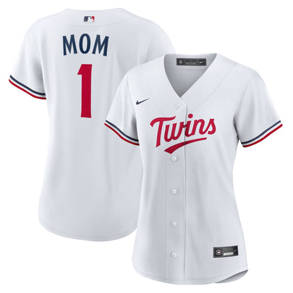 Women's Minnesota Twins Nike White #1 Mom Home Replica Jersey