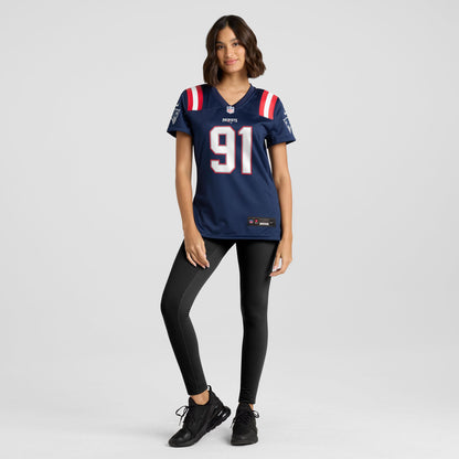 Women's New England Patriots Elijah Ponder Nike Navy Team Game Jersey
