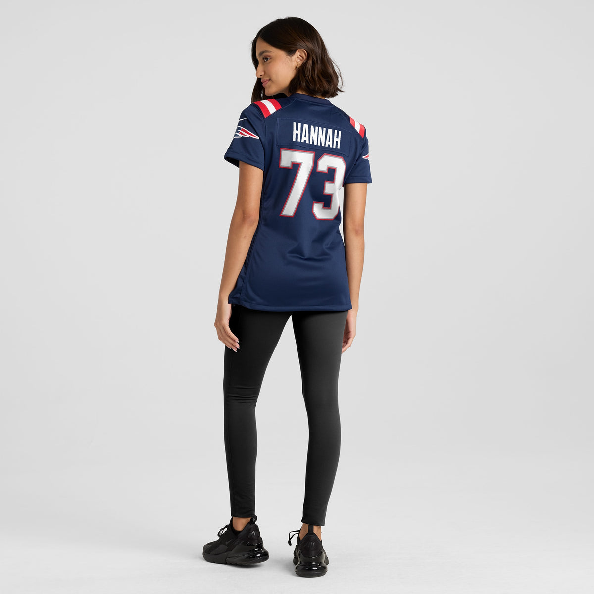Women's New England Patriots John Hannah Nike Navy Game Retired Player Jersey