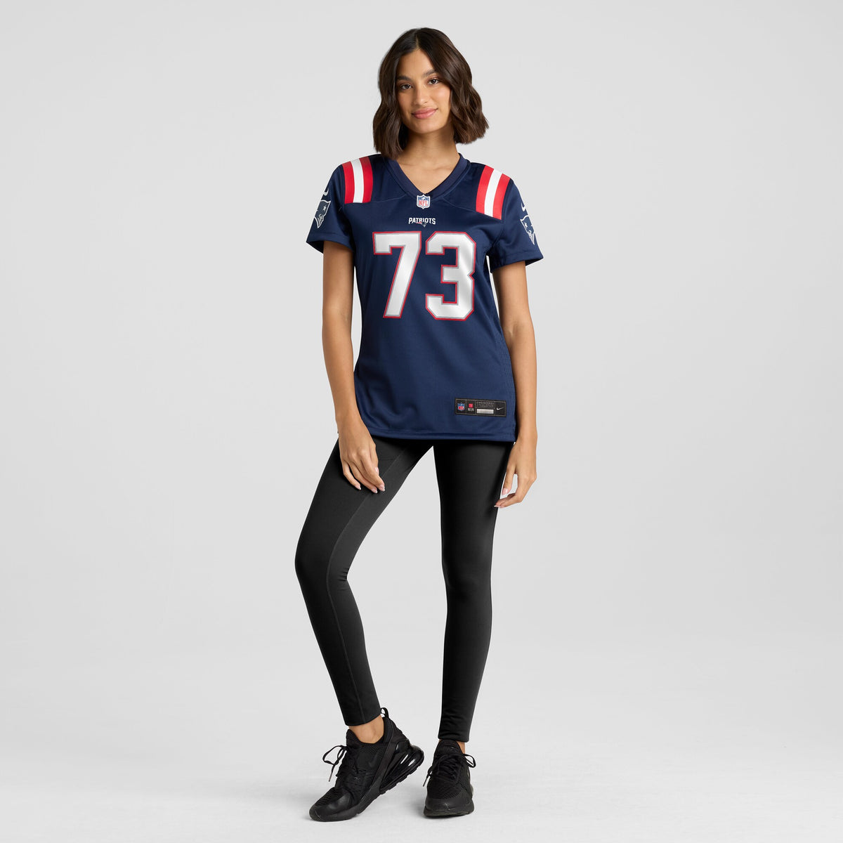 Women's New England Patriots John Hannah Nike Navy Game Retired Player Jersey