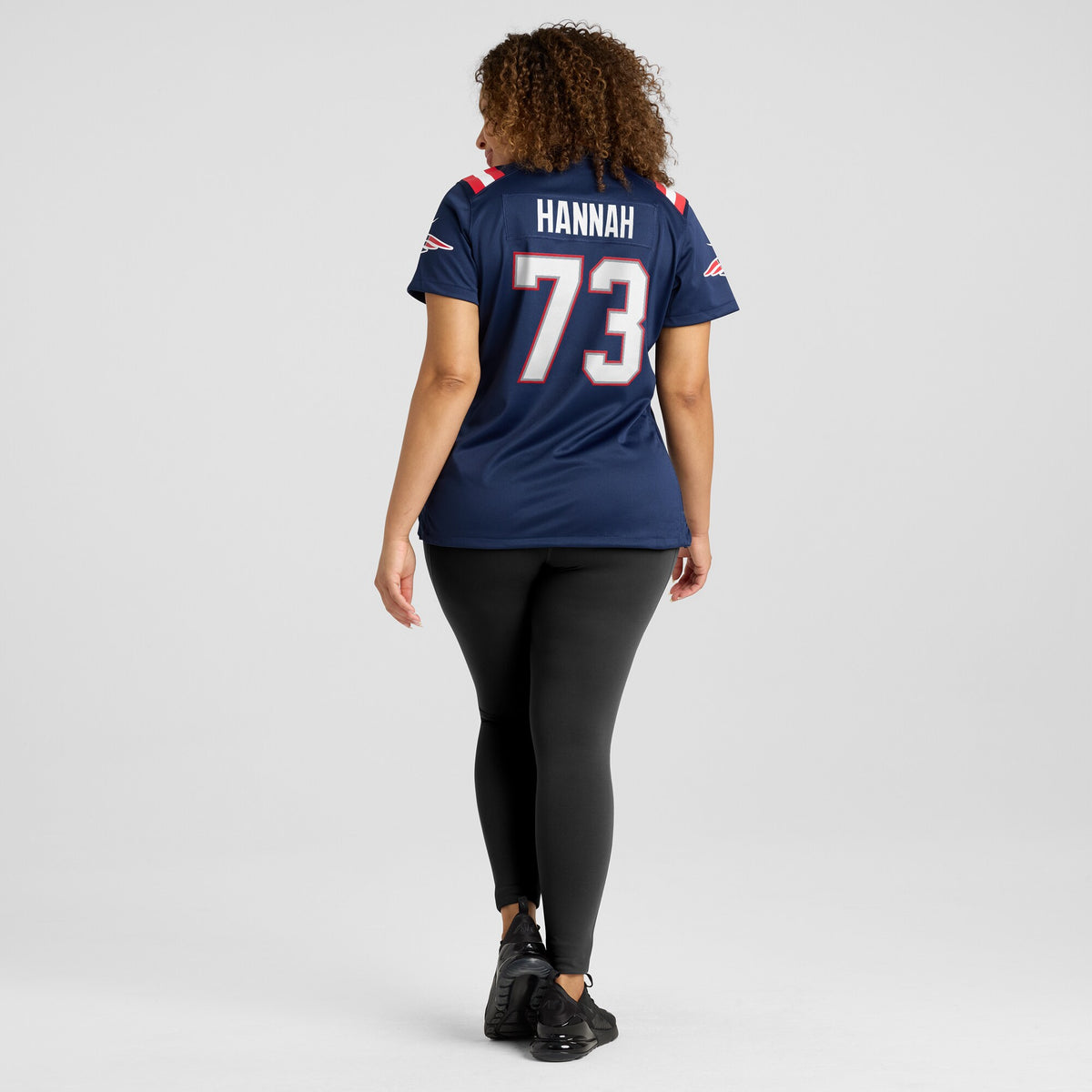 Women's New England Patriots John Hannah Nike Navy Game Retired Player Jersey