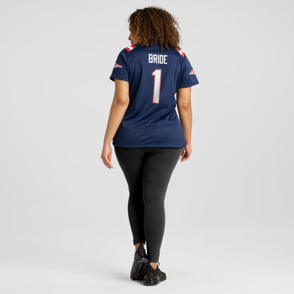 Women's New England Patriots Number 1 Bride Nike Navy Game Jersey