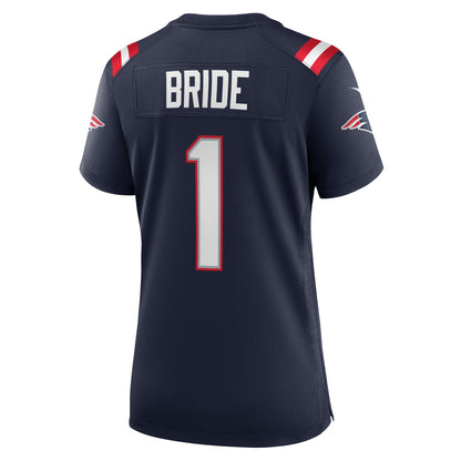 Women's New England Patriots Number 1 Bride Nike Navy Game Jersey