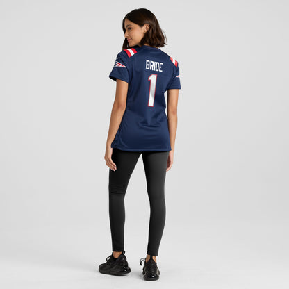 Women's New England Patriots Number 1 Bride Nike Navy Game Jersey
