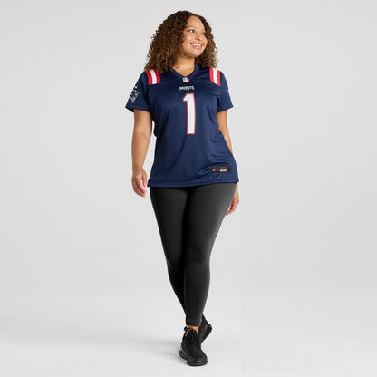 Women's New England Patriots Number 1 Mom Nike Navy Game Jersey