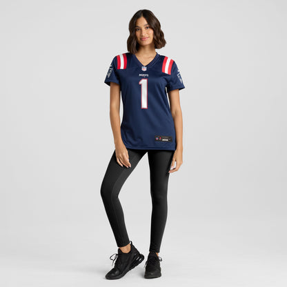 Women's New England Patriots Number 1 Mom Nike Navy Game Jersey